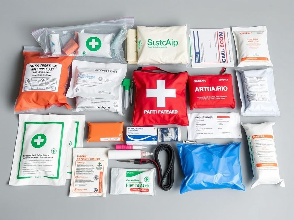 Contents of an anti-shock first aid kit Contents of an anti-shock first aid kitфото